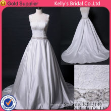 Ver através de corpete com cintura com cinto coberto botão de vestidos de noiva e vestido de noiva 2013